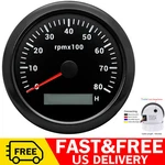 85MM Black Tachometer 0-8000RPM Gauge Waterproof Fit Marine Boat Car Truck Atv. Fixed Price $28.50.