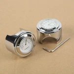 7/8'' 1'' Motorcycle Handlebar Mount White Dial Clock & Thermometer Temp. Fixed Price $18.99.