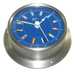 Victory BA683.3RF 3-3/8" Brushed Stainless Steel Ship's Clock Blue Face 135-929. Fixed Price $79.99.