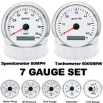 7 Gauge Set 85MM White Gps Speedometer 80MPH Tachometer 6000RPM For Boat. Fixed Price $132.84.