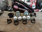 Harley Touring Silver Faced Gauges Speedometer Tachometer Fuel Air Oil Volt. Fixed Price $146.95.