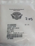 Harley Davidson 61400080 Gauge Trim Bezel Asy, Large. Fixed Price $60.51.